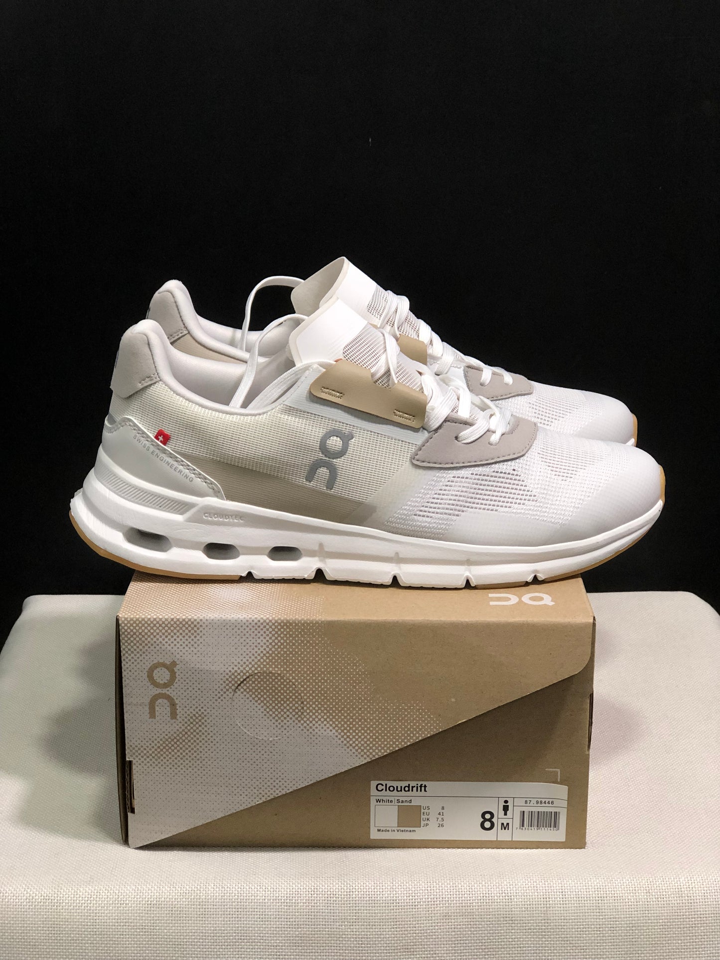 On Running Cloudrift Comfortable And Versatile Sports Casual Shoes Ivory White/Sand