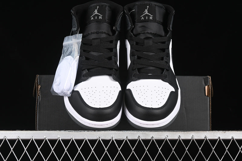 Nike Air Jordan 1 Mid White Iron Black Sneakers