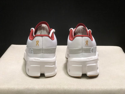 On Running Cloudmonster 2 Shock-Absorbing And Breathable Running Shoes Ivory White/Red
