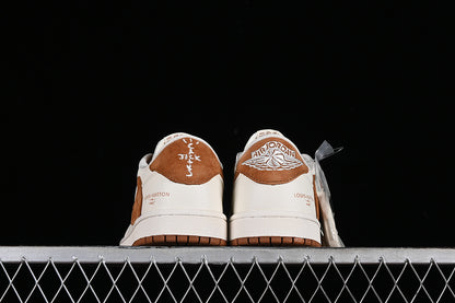 Nike Air Jordan 1 Low Travis Scott Fragment Design LV Brown White Sneakers