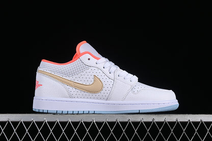 Nike Air Jordan 1 Low SE Flash Crimson Psychic Blue Sesame White Sneakers