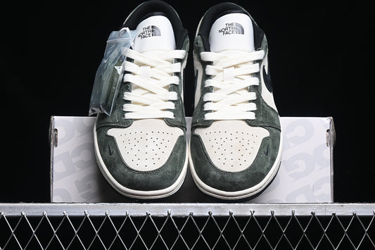 Nike Air Jordan 1 Low Black White Green Sneakers