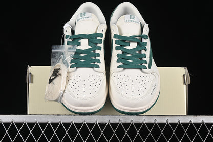 Travis Scott Fragment Design Nike Air Jordan 1 Low OG SP Green White Sneakers