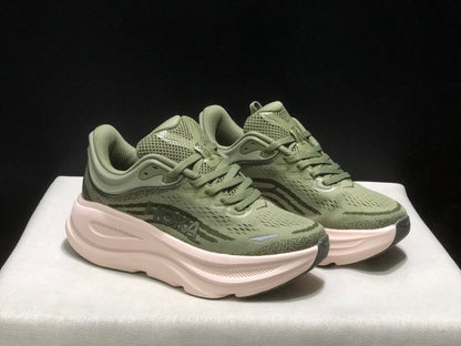 Hoka One One Bondi 9 Comfortable Low-top Running Shoes Sneakers Green