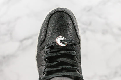 Nike Air Jordan 1 CLOT Mid Fearless Copper Coins Double-Deck Black Silk Tearable Version Sneakers