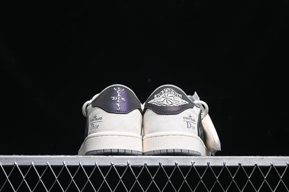 Travis Scott Fragment Design Nike Air Jordan 1 Low Dior OG SP White Black Grey Sneakers
