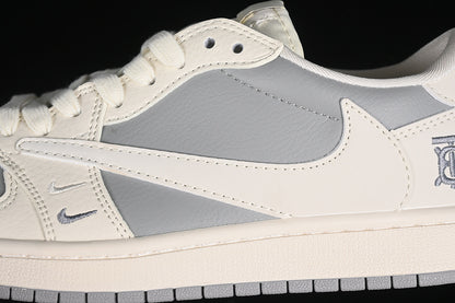 Nike Air Jordan 1 Low BURBERRY Travis Scott Fragment Design OG SP Grey White Sneakers