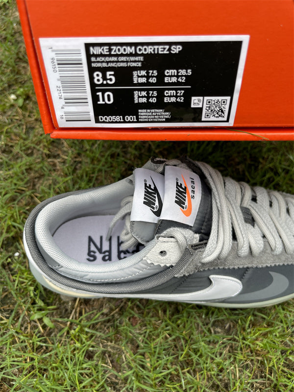 Nike Zoom Sacai Cortez Iron Grey White Light Cream Sneakers