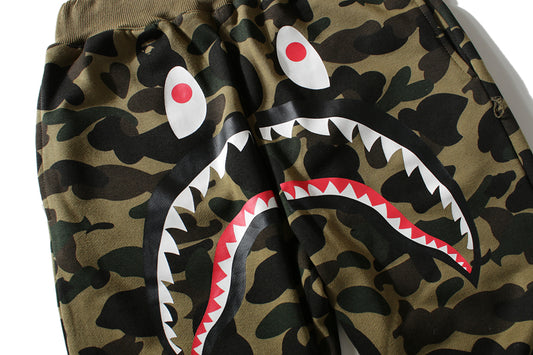 A Bathing Ape Shark Head Camouflage Pants Green