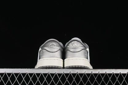 Travis Scott Fragment Design Nike Air Jordan 1 Low OG SP White Silver Grey Sneakers