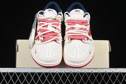 Travis Scott Fragment Design Nike Air Jordan 1 Low OG SP Red White Sneakers