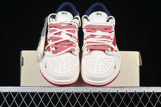 Travis Scott Fragment Design Nike Air Jordan 1 Low OG SP Red White Sneakers