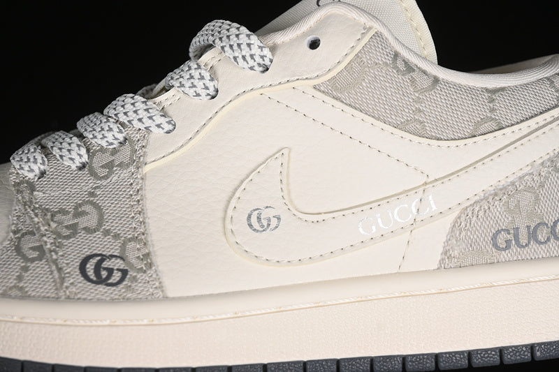 Nike Air Jordan 1 Low GUCCI White Grey Sneakers