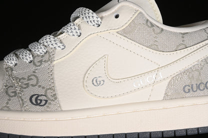 Nike Air Jordan 1 Low GUCCI White Grey Sneakers