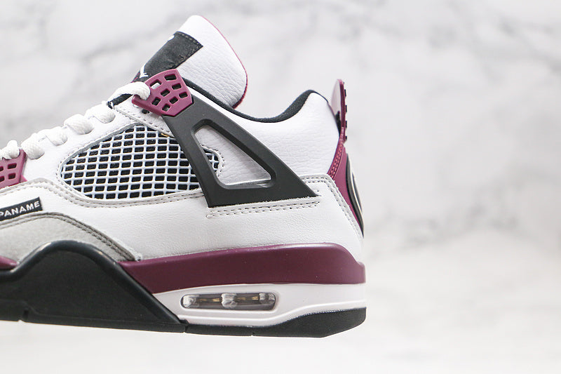 Nike Air Jordan 4 Retro x Paris Saint-Germain Bordeaux 2020 White Purple Sneakers