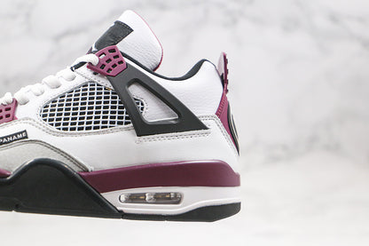 Nike Air Jordan 4 Retro x Paris Saint-Germain Bordeaux 2020 White Purple Sneakers