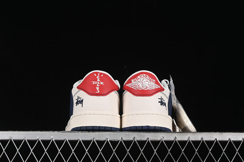 Travis Scott Fragment Design Nike Air Jordan 1 Low OG SP Blue White Sneakers