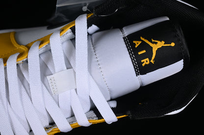 Nike Air Jordan 1 Mid Yellow Ochre Black White Sneakers