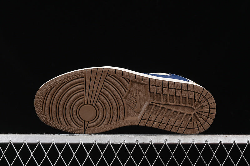 Travis Scott Fragment Design Nike Air Jordan 1 Low OG SP Blue White Dark Brown Sole Sneakers
