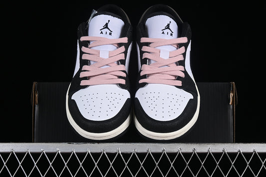 Nike Air Jordan 1 Low Black White Grey Pink Sneakers