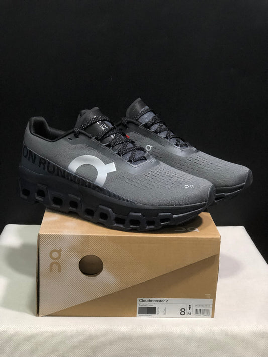 On Running Cloudmonster 2 Shock-Absorbing And Breathable Running Shoes Dark Grey/Black