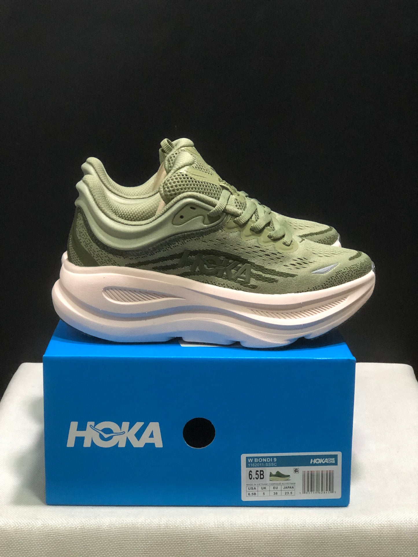 Hoka One One Bondi 9 Comfortable Low-top Running Shoes Sneakers Green