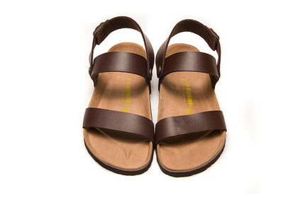 Birkenstock Brown Casual Matte Leather Strappy Sandals