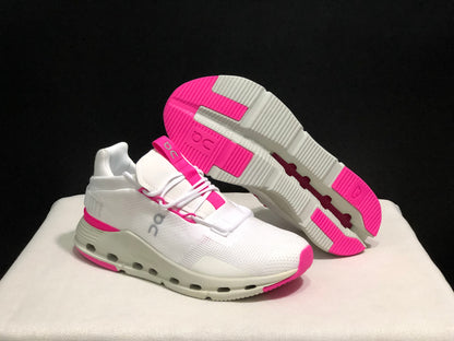 On Running Cloudnova Lightweight Sports Casual Shoes White/Rose Red