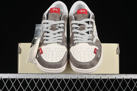 Travis Scott Fragment Design Nike Air Jordan 1 Low OG SP Light Brown White Sneakers