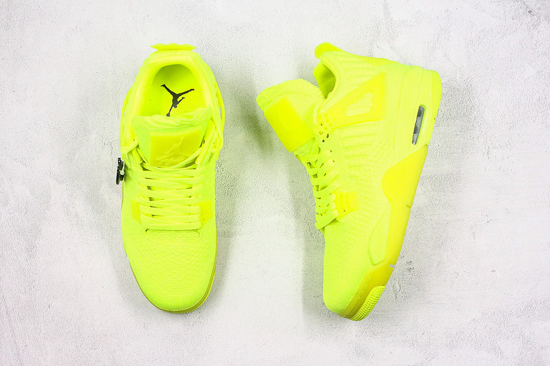 Nike Air Jordan 4 Retro Flyknit Volt Yellow Sneakers