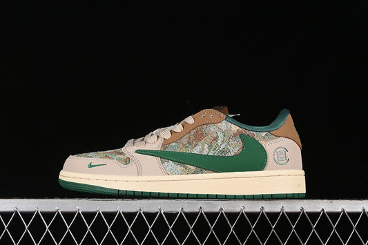 Nike Air Jordan 1 Low Travis Scott Fragment Design Grey Brown Green Multicolour Sneakers