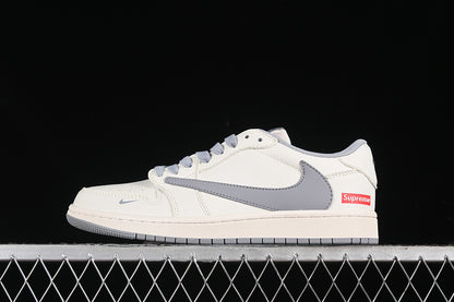 Travis Scott Fragment Design Nike Air Jordan 1 Low OG SP Grey White Casual Sports Shoes