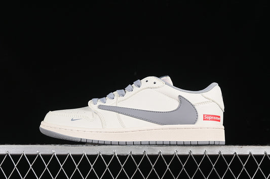 Travis Scott Fragment Design Nike Air Jordan 1 Low OG SP Grey White Casual Sports Shoes