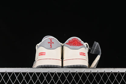Travis Scott Fragment Design Nike Air Jordan 1 Low Supreme OG SP White Grey Sneakers