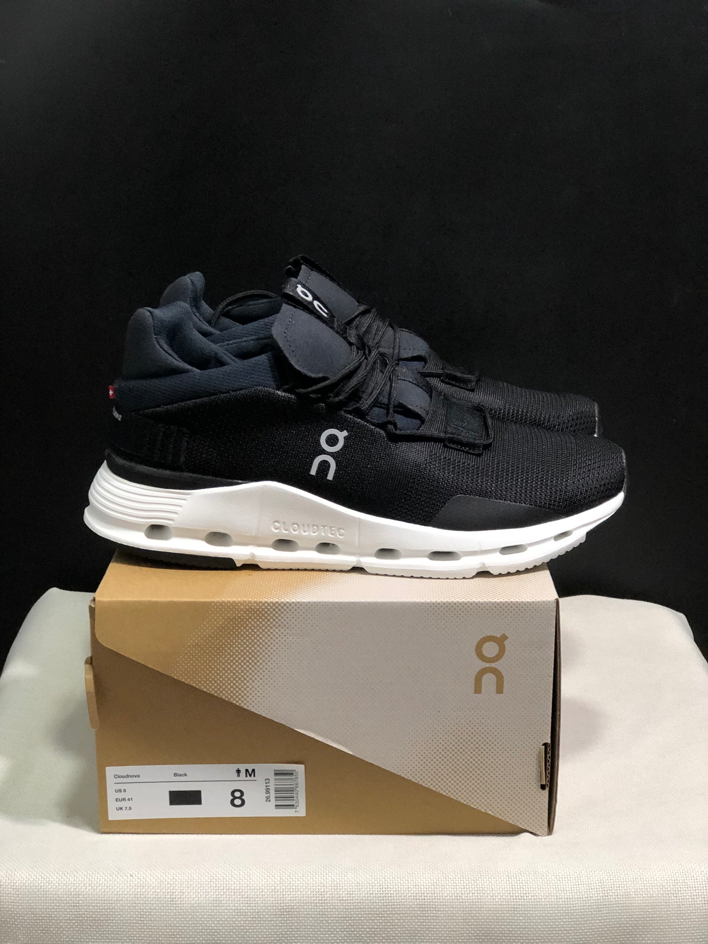 On Running Cloudnova Lightweight Sports Casual Shoes Black