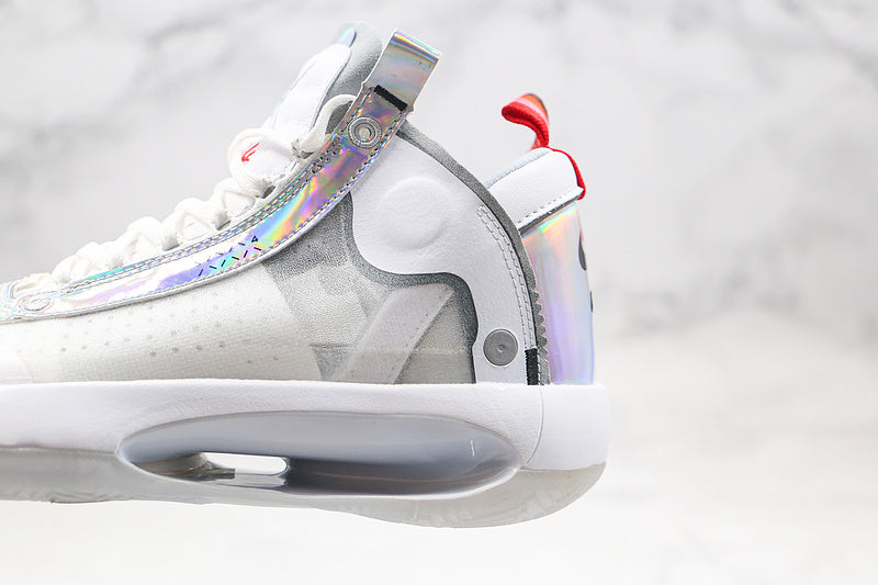 Nike Air Jordan 34 XXXIV Flight GS Unite White Metallic Sneakers