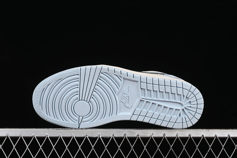 Nike Air Jordan 1 Low White Cream Blue Sneakers