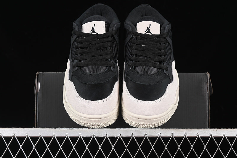 Nike Air Jordan 4 Black Light Bone White Sole Sneakers