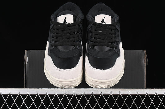 Nike Air Jordan 4 Black Light Bone White Sole Sneakers