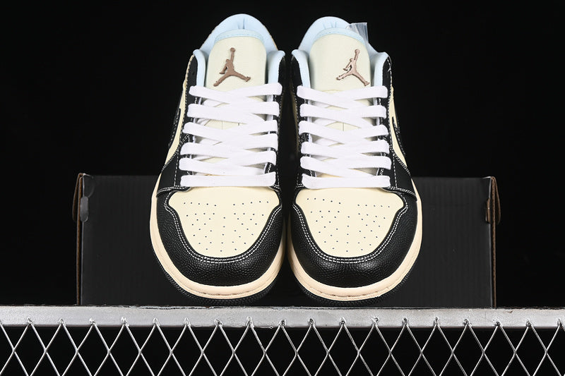 Nike Air Jordan 1 Low Blue Muslin Coconut Milk Black Sneakers