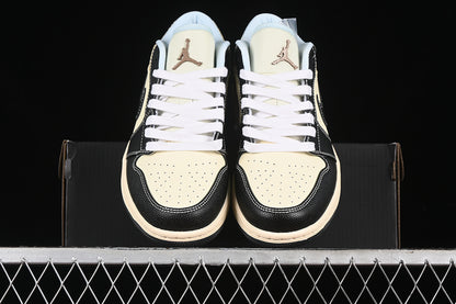 Nike Air Jordan 1 Low Blue Muslin Coconut Milk Black Sneakers