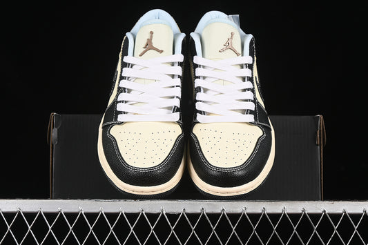 Nike Air Jordan 1 Low Blue Muslin Coconut Milk Black Sneakers