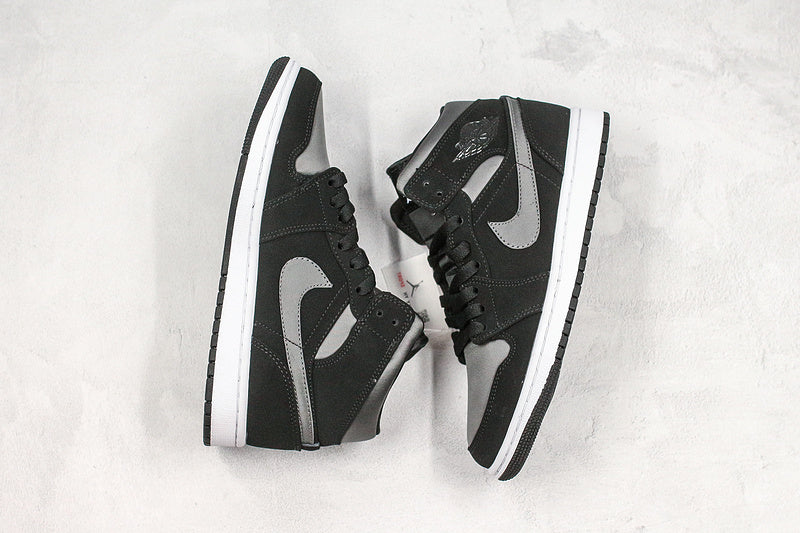 Nike Air Jordan 1 Mid Shadow Particle Grey Black Sneakers