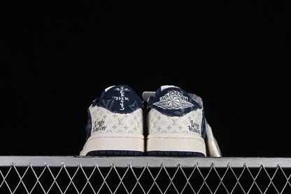 Nike Air Jordan 1 Low LV Travis Scott Fragment Design OG SP Denim Blue White Sneakers