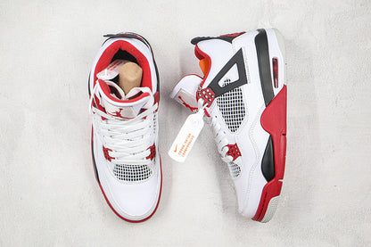 Nike Air Jordan 4 Retro OG IV White Bred Fire Red Sneakers