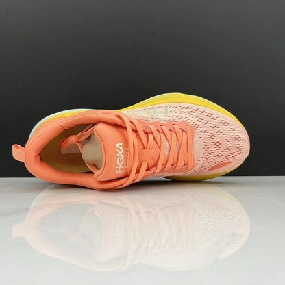 Hoka One One Bondi 8 Breathable Low-top Running Shoes Sneakers Orange/Yellow