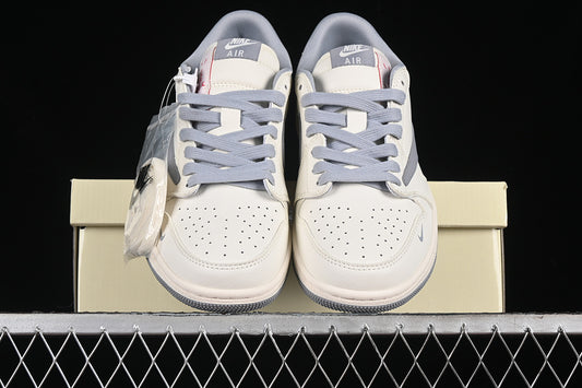 Travis Scott Fragment Design Nike Air Jordan 1 Low OG SP Grey White Casual Sports Shoes