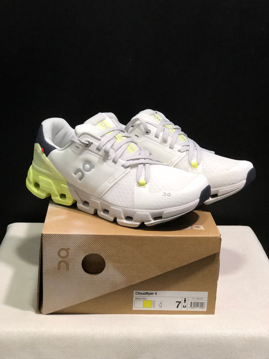 On Running Cloudflow 4 White/Hay Shock-Absorbing And Wear-Resistant Running Shoes