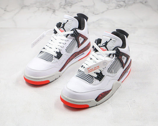 Nike Air Jordan 4 Retro Red Hot Lava White Sneakers