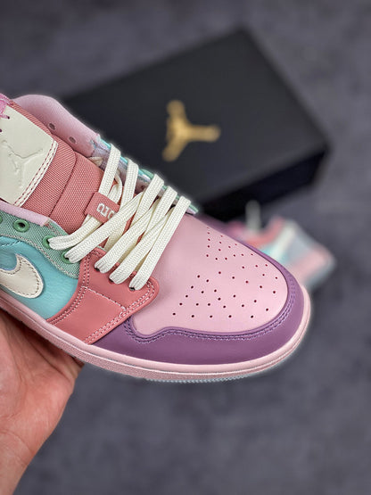 Nike Air Jordan 1 Low Easter Pastel Pink Blue Multicolour Sneakers